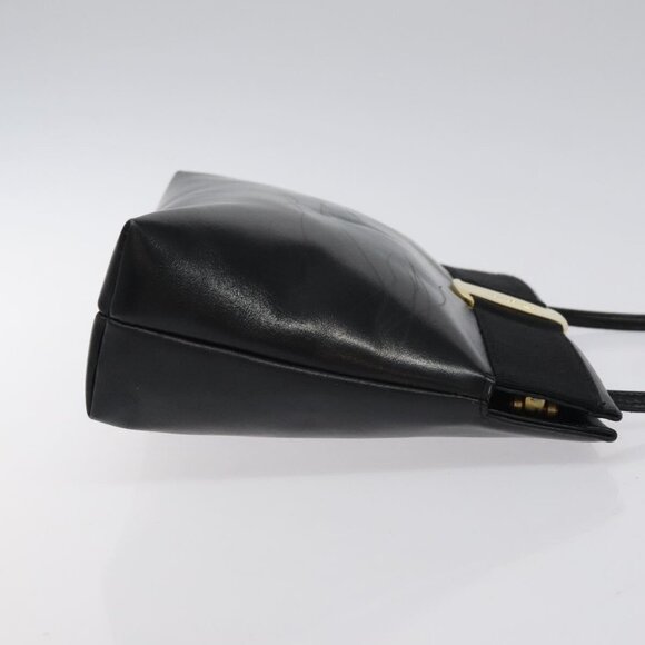 Salvatore Ferragamo Vala Shoulder Bag Leather Black Gold Auth - Picture 4 of 16